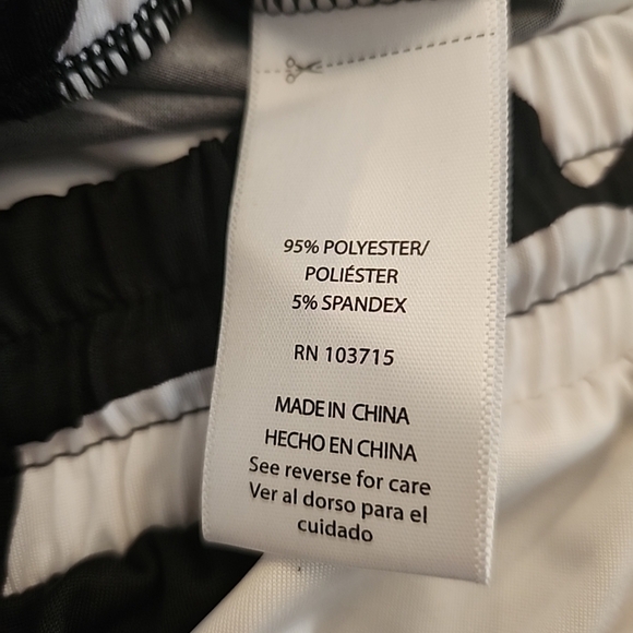 Zac & Rachel Relaxed Palazzo Black & White Boho Wide Leg Travel Flowy Pants - Picture 8 of 11